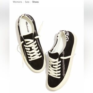 Madewell Sidewalk Low-Top Sneakers in Suede & Spot Calf Hair Size: 7 US
